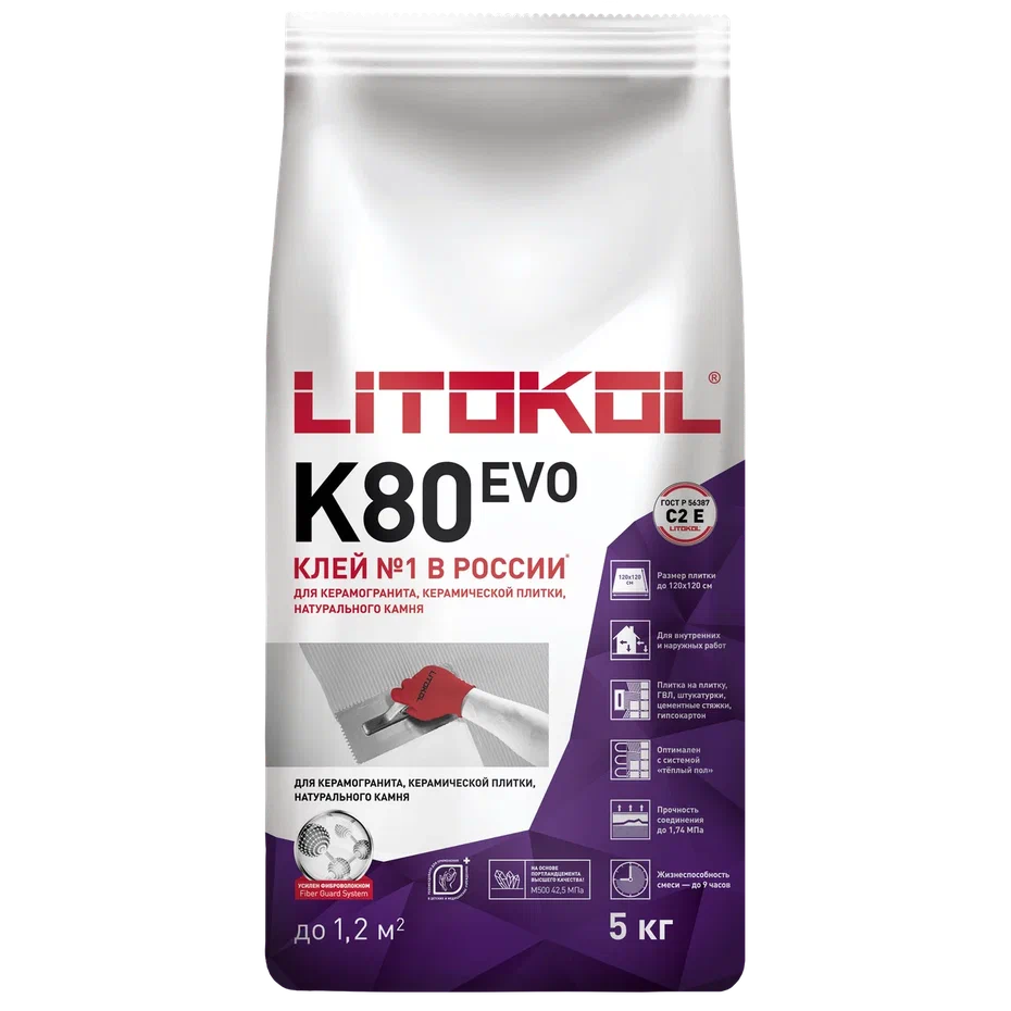 Купить LitoFlex K80-клеевая смесь 5kg Al.bag в Белгороде #3