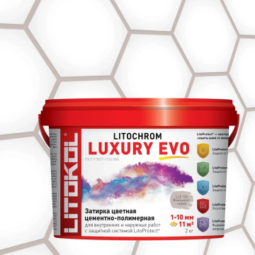 Купить LITOCHROM LUXURY EVO LLE 120 жемчужно-серый 2kg bucket в Уфе-1