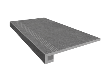 Комплект (Ступень LN03 (33x120) непол. (прямоугол. бортик) с насечками + Подступенок (14,5x120))