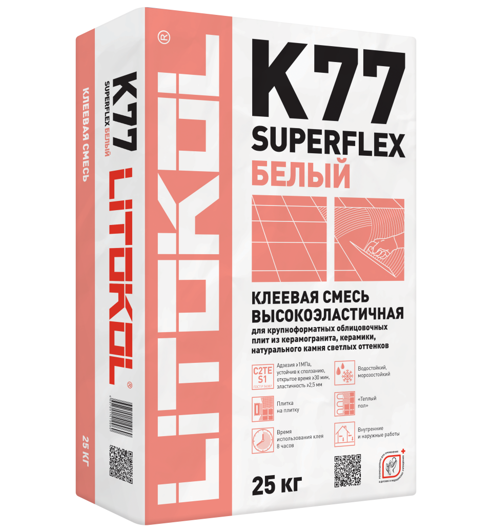Купить SuperFlex K77 белый-клеевая смесь 25kg bag в Белгороде #2