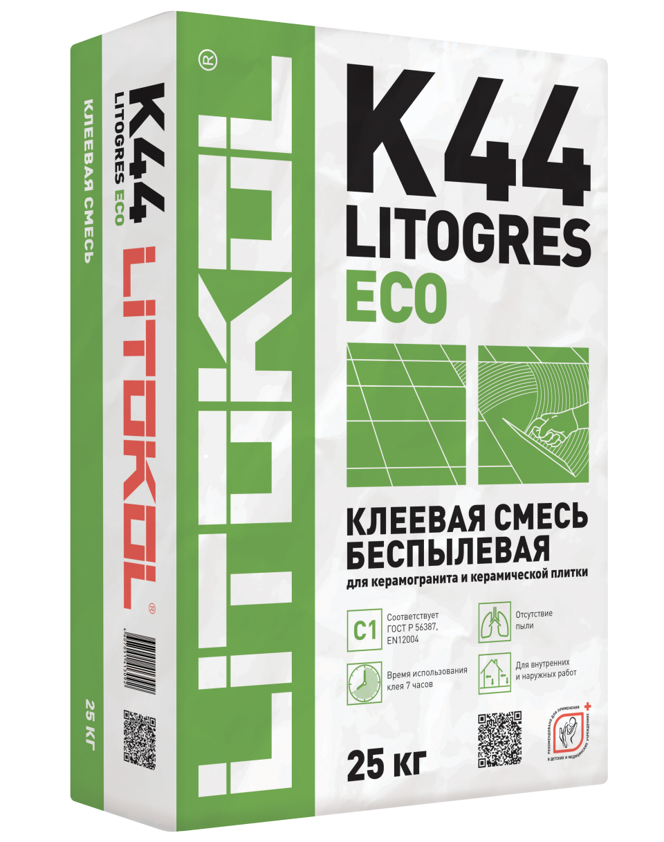 Купить Litogres К44 ECO- беспылевая клеевая смесь 25kg bag в Белгороде