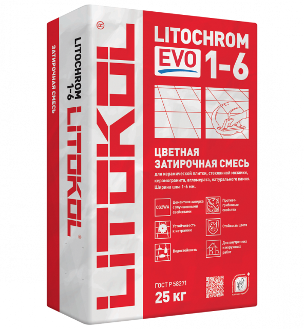 Купить LITOCHROM 1-6 EVO LE 100 пепельно-белый 25kg bag в Нижнем Новгороде-1