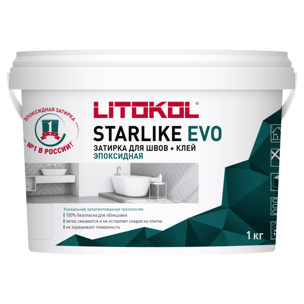 Купить STARLIKE EVO S.110 GRIGIO PERLA затир.смесь (1kg bucket) в Красноярске-1