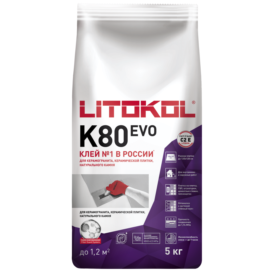 Купить LitoFlex K80-клеевая смесь 5kg Al.bag в Белгороде