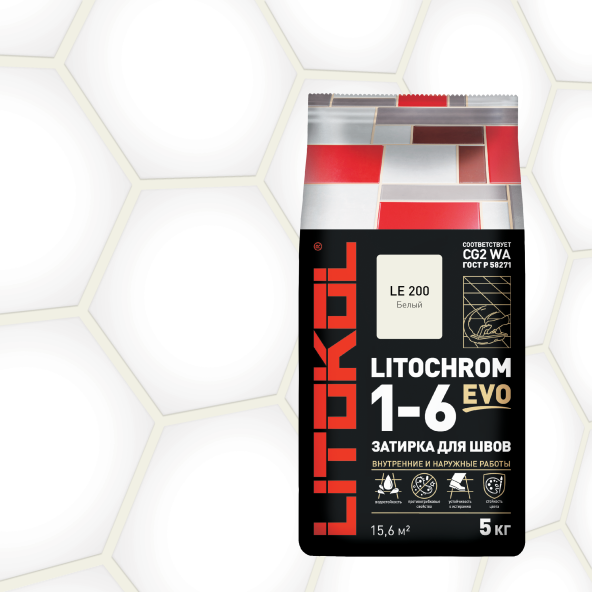 Купить LITOCHROM 1-6 EVO LE 200 белый 5kg Al.bag в Казани-1