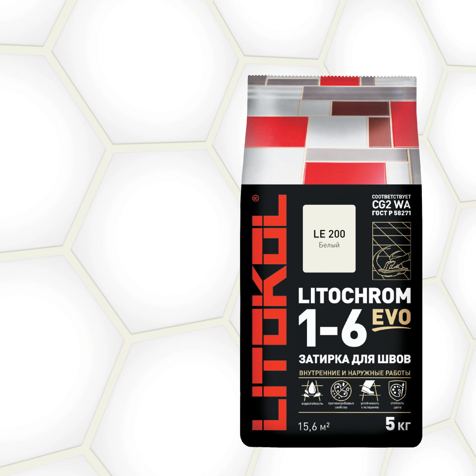 Купить LITOCHROM 1-6 EVO LE 200 белый 5kg Al.bag в Белгороде