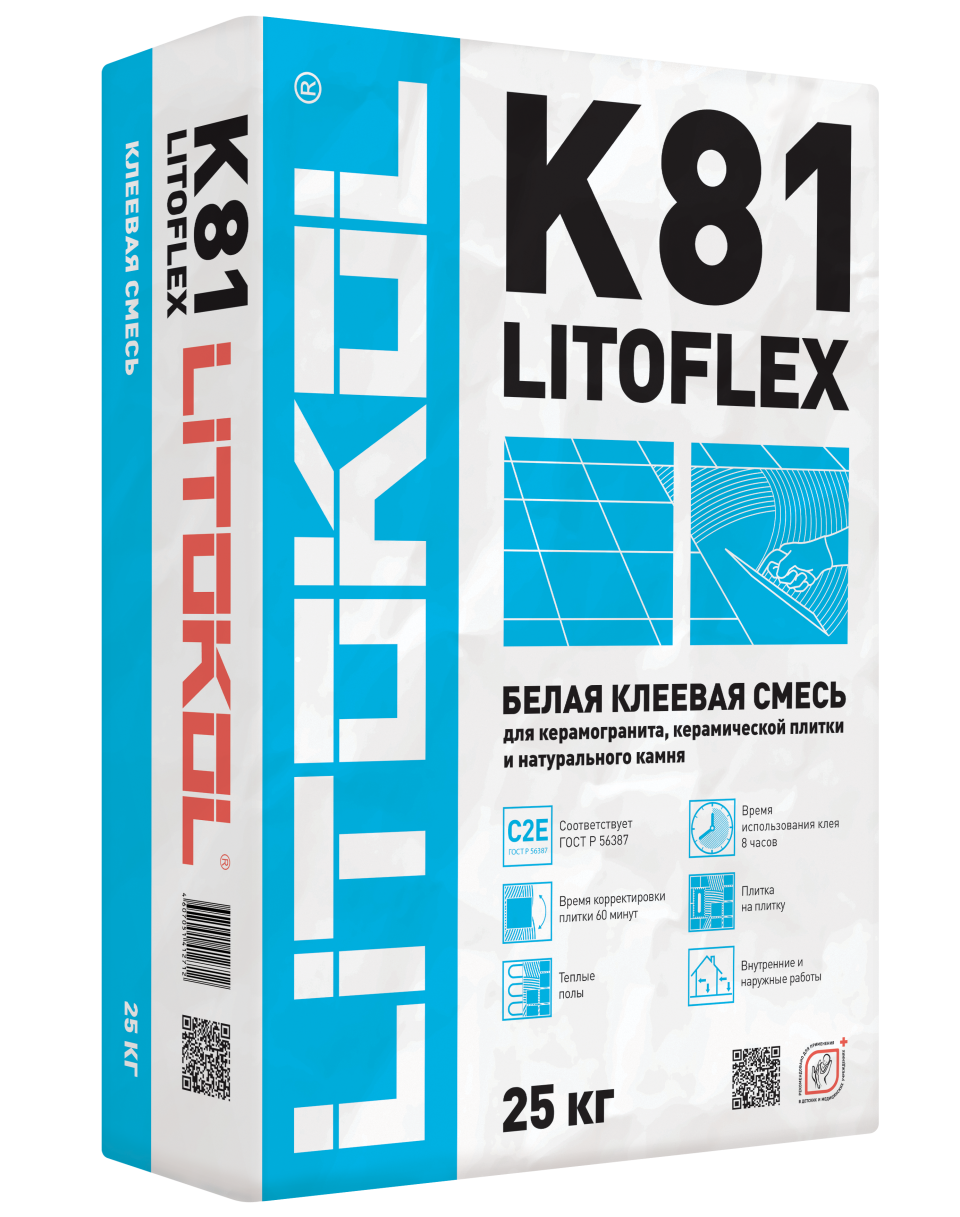 Купить LitoFlex K81 белый-клеевая смесь 25kg bag в Белгороде #2